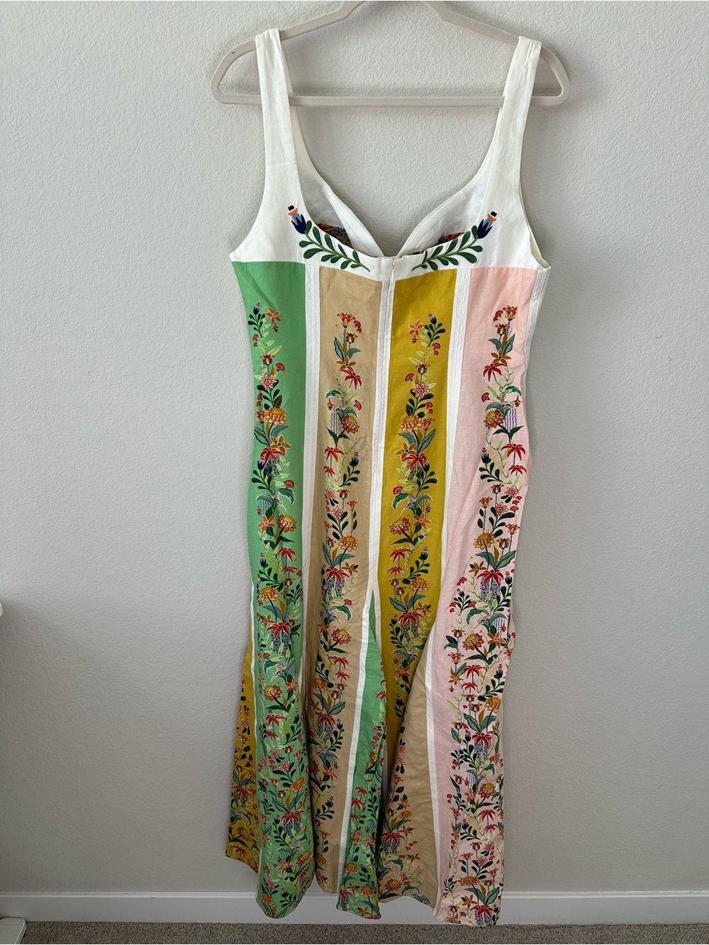 FARM RIO DELICATE FLORAL STRIPES MIDI DRESS SZ XL NWT - Picture 8 of 9